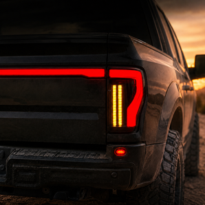 2009-2014 Ford F150 Smoked Red Halo LED Tail Lights Assembly With Sequential Turn Signal
