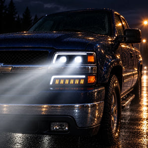 1999-2002 Chevrolet Silverado & 2000-2006 Tahoe / Suburban Dual Projector LED Headlights Assembly With Sequential Turn Signal