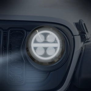 2018-2026 Jeep Wrangler JL & JLU Quad Projector LED Headlights Assembly With Sequential Turn Signal