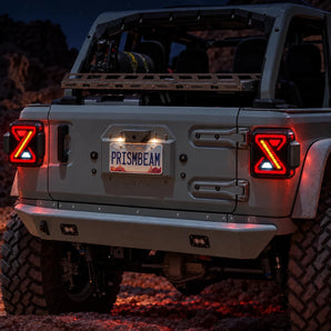 2018-2026 Jeep Wrangler JL & JLU Smoked White LED Tail Lights Assembly With Sequential Turn Signal