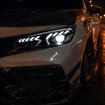 2022-2026 Honda Civic LED projector headlights installed scene