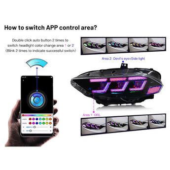 Ford Mustang 18-22 RGB Headlights app user manual