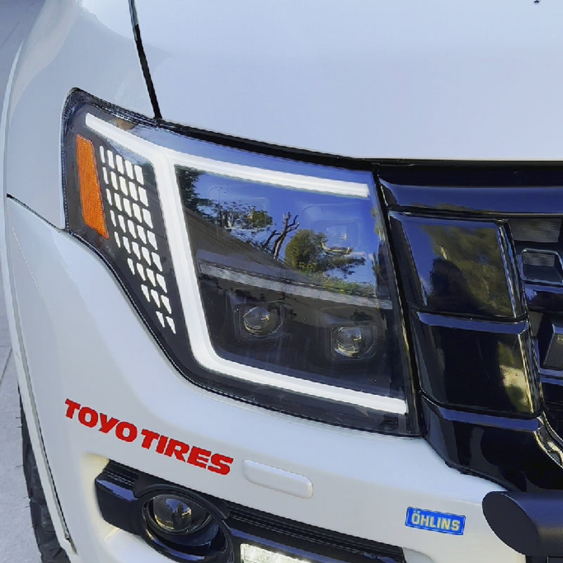 mitsubishi pajero led headlights on car