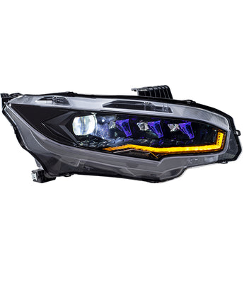 Honda civic rotaing 16-22 headlights with purple and white light on inside