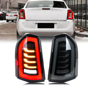 Chrysler 300c 2011-2014 Tail Lights(Black and Red) - Pair (Left+Right)