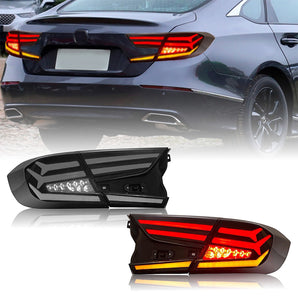 fishbone style Honda Accord Tail lights on effect in a car