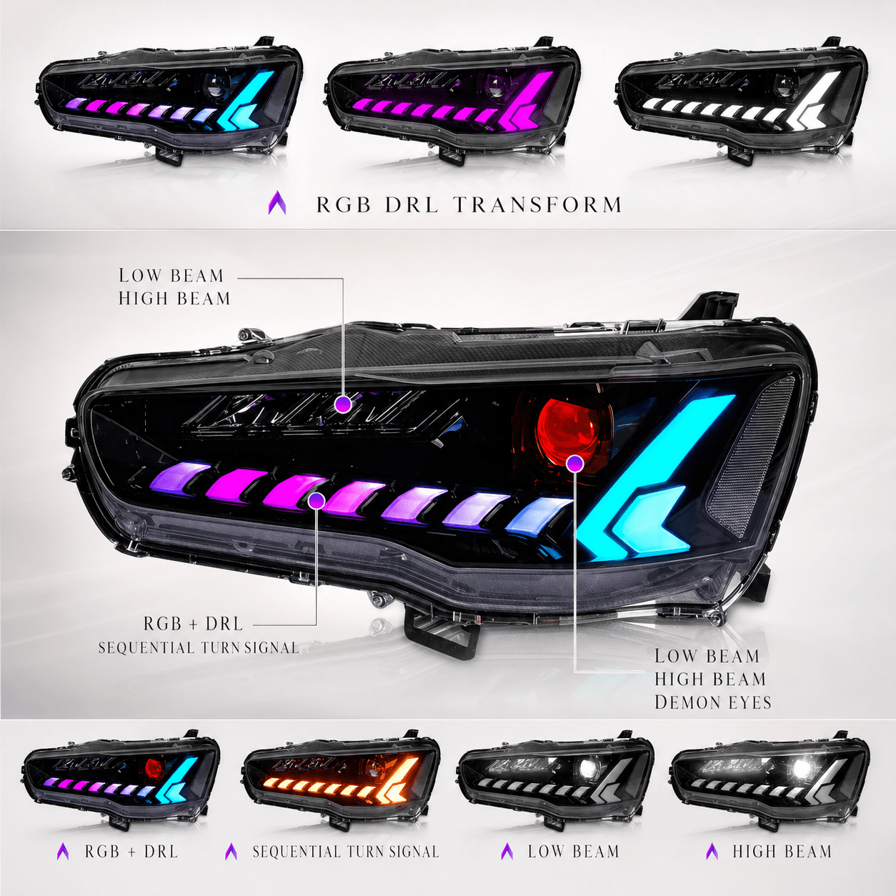2008-2018 Mitsubishi Lancer / EVO X LED Headlights|PrismBeam 2008-2018 Mitsubishi Lancer / EVO X LED Headlights|PrismBeam