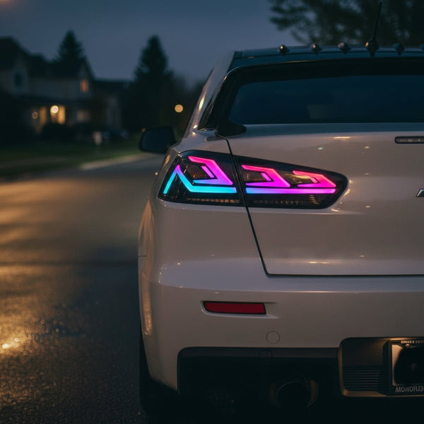 08 - 18 Mitsubishi Lancer / EVO RGB Halo Tail Lights Assembly With Sequential Turn SignalTail Lights08 - 18 Mitsubishi Lancer / EVO RGB Halo Tail Lights Assembly With Sequential Turn Signal2008 - 2018 - Mitsubishi - EVO - fqsr - 177174921032008 - 2018 - Mitsubishi - Lancer - fqsr - 17717491505Digital