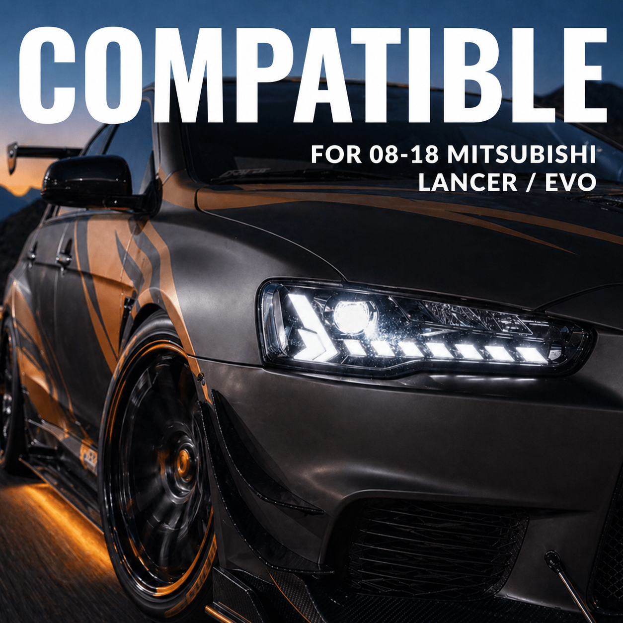 2008-2018 Mitsubishi Lancer / EVO LED Headlights｜PrismBeam – PrismBeam