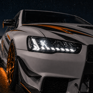 2008-2018 Mitsubishi Lancer / EVO LED Clear Projector Headlights Assembly With Sequential Turn Signal