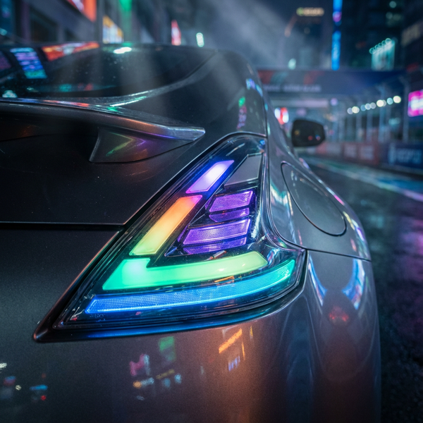 08 - 19 Nissan 370Z Z34 RGB LED Tail Lights Assembly With Sequential Turn SignalTail LightsPrismBeam | 2008 - 2019 Nissan 370Z Z34 LED Tail Lights Set2008 - 2019 - Nissan - 370Z - fqsr - 17717513175JDMLED