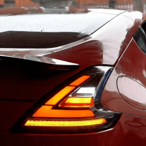 08 - 19 Nissan 370Z Z34 Smoked White LED Tail Lights Assembly With Sequential Turn SignalTail LightsPrismBeam | 2008 - 2019 Nissan 370Z Z34 LED Tail Lights Set2008 - 2019 - Nissan - 370Z - fqsr - 17717513175JDMLED