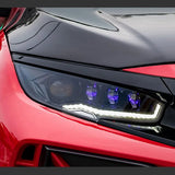 Honda civic rotaing 16-22 headlights purple light effect display