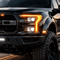 2015-2017 Ford F150 Clear White LED Projector Headlights Assembly With Sequential Turn Signal