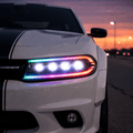 2015-2023 Dodge Charger RGB Hellcat Style LED Quad Projector Headlights Assembly With Sequential Turn Signal