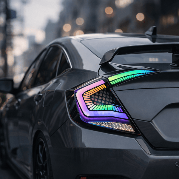 16 - 21 Honda Civic 10th Sedan Starry Sky RGB LED Tail Lights Assembly With Sequential Turn SignalTail Lights16 - 21 Honda Civic 10th Sedan Starry Sky RGB LED Tail Lights Assembly With Sequential Turn Signal2016 - 2021 - Honda - Civic - fqsr - 17717489223HondaHonda Civic 10th Sedan
