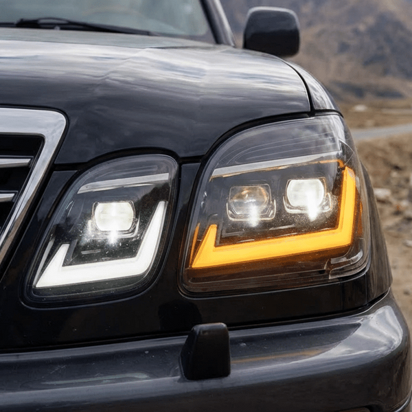 1998 - 2007 Lexus LX470 Smoked White LED Projector Headlights Assembly With Sequential Turn SignalHeadlightsPrismBeam 2003 - 2007 Lexus LX470 Smoked LED Projector Headlights Set1998 - 2007 - Lexus - LX470 - fqsr - 17717509048HeadlightsLexus