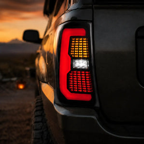 1999-2004 Jeep Grand Cherokee Smoked Red LED Tail Lights Assembly With Sequential Turn Signal