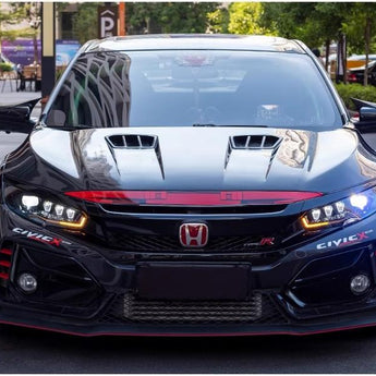 show how Honda civic rotaing 16-22 headlights light effect in a car