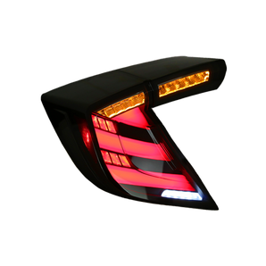 16-21 Honda Civic 10th Hatchback LED Tail Lights Set With Smoke Red