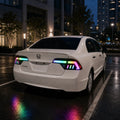 2006-2011 Honda Civic 8th Sedan Clear RGB Halo LED Tail Lights Assembly With Sequential Turn Signal