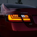 2007-2011 Toyota Camry Twin L-Bar Smoked White LED Tail Lights Assembly With Sequential Turn Signal