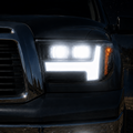 2007-2013 Toyota Tundra Clear White LED Headlights Assembly With Sequential Turn Signal