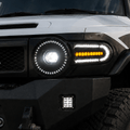 2007-2014 Toyota FJ Cruiser Clear LED Headlights Assembly With White DRL and Amber Turn Signal