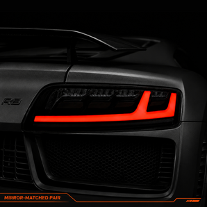 2008-2016 Audi R8 Clear White Halo LED Tail Lights Assembly With Sequential Turn Signal