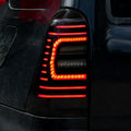 2010-2024 Toyota 4Runner C Shape Smoked Red LED Tail Lights Assembly With Sequential Turn Signal