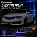 2012-2014 Toyota Camry Triple Projector LED Headlights Assembly With RGB Startup Animation