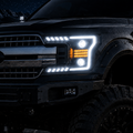 2018-2020 Ford F-150 13th Gen Clear LED Headlights Assembly With White DRL and Amber Turn Signal