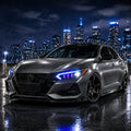 2020-2025 Nissan Sentra Quad Projector Clear LED Headlights Assembly With Rotating Purple Light