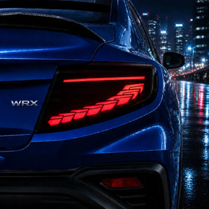 2022-2026 Subaru WRX VB Smoke White Dragon-Scale Sequential LED Tail Lights – Lifestyle Scene