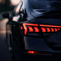 2022-2026 Honda 11th Civic Sedan Smoked Red Arrow LED Tail Lights Assembly with Sequential Turn Signal