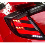 Honda civic Tail lights on effect zoom in view