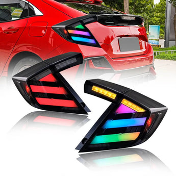 Honda civic Tail lights different RGB effect and looks in a car