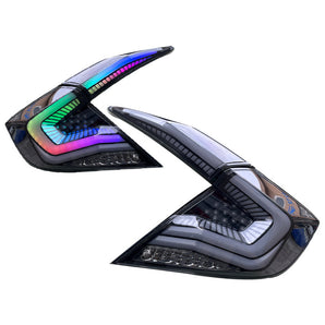 16-21 Honda Civic 10th Sedan LED Tail Lights Set With Starry Sky RGB