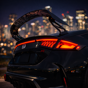 23-25 Honda Civic FL5 Hatchback LED Tail Lights Set With Smoked White