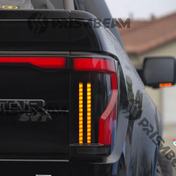 yello flashing effect of prismbeam Ford F150 2009-2014 tail lights with Tailgate Light Bar