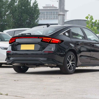 PrismBeam 2023-2025 Honda Civic 11th Hatchback Smoked LED Tail Lights Set With Tailgate