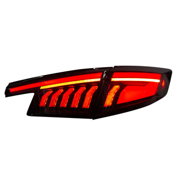 PrismBeam 2023-2025 Honda Civic 11th Hatchback Smoked LED Tail Lights Set With Tailgate