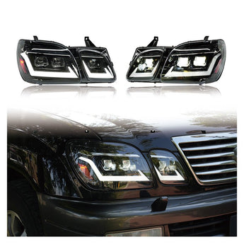 PrismBeam 2003-2007 Lexus LX470 Smoked LED Projector Headlights Set