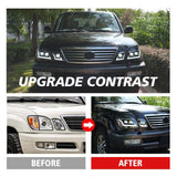 PrismBeam 2003-2007 Lexus LX470 Smoked LED Projector Headlights Set