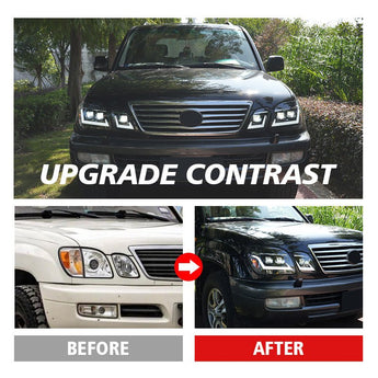 PrismBeam 2003-2007 Lexus LX470 Smoked LED Projector Headlights Set