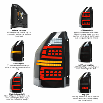 PrismBeam | 2009-2022 Mitsubishi Pajero V73 Smoked LED Tail Lights Set