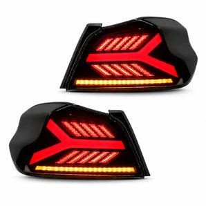 2015-2021 Subaru WRX STI Smoke Red Fishbone Tail Lights - 135-SR