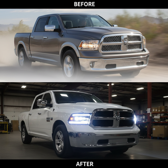 Dodge Ram Headlight Before After Comparison