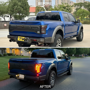 LED尾灯改装前后对比