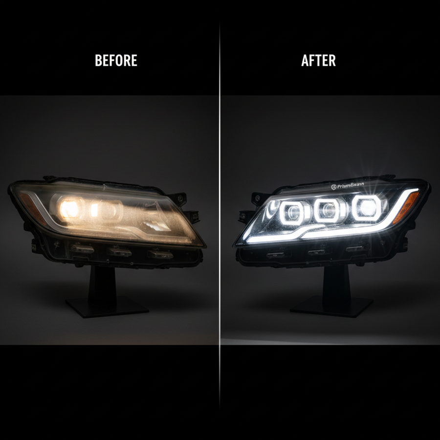 OEM vs PrismBeam Headlight Comparison